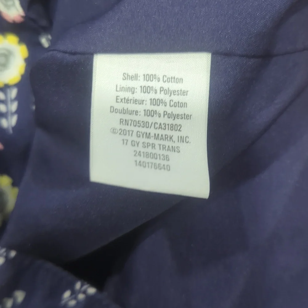 3/$30 Gymboree Floral Hooded Navy Blue Jacket Medium 7-8
